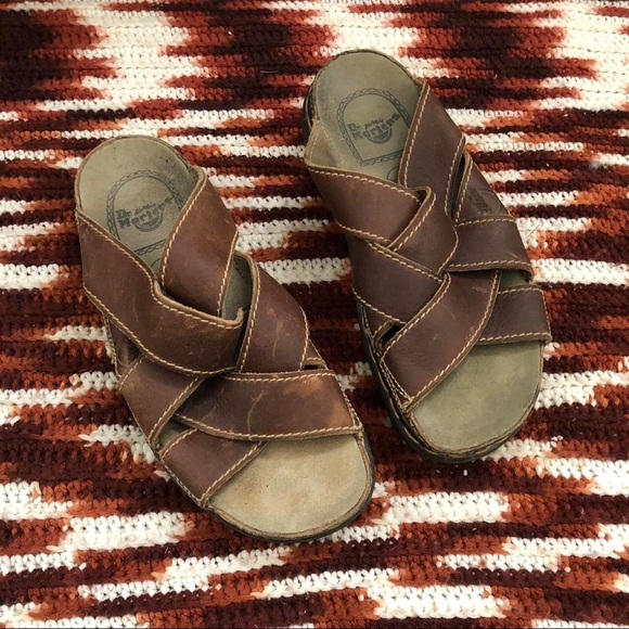 Doc Dr Martens Vintage Rare Y2k Chunky Leather Platform Lug Fisherman Sandals - Picture 1 of 5